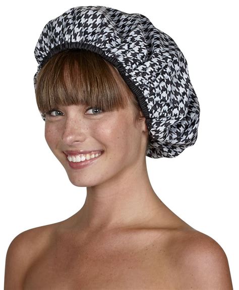 HOUNDSTOOTH SHOWER CAP .